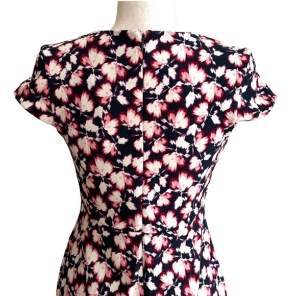 Banana Republic Dress Navy Pink White Floral Cap Sleeve Sheath Size 0 Petite NEW - Picture 5 of 12